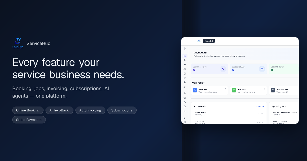 Funciones de LeadDuo ServiceHub — Reservas, Despacho, Proof Pack y ...